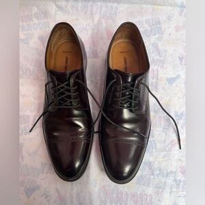 Men’s Johnston and Murphy Dark Brown Sheepskin Oxford Dress Shoes 10.5